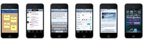 OnQ mobile application screens.