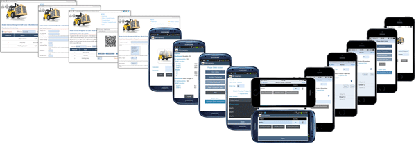 QR Inventory mobile and web application screens.